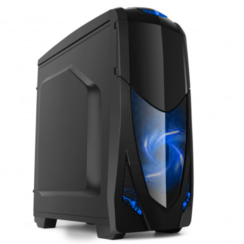 Кутия за компютър Segotep Halo1 с 2 сини вентилатора