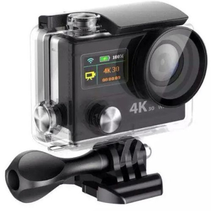 Спортна екшън камера POPcam H8R 4K 30fps черна + подарък допълнителна батерия