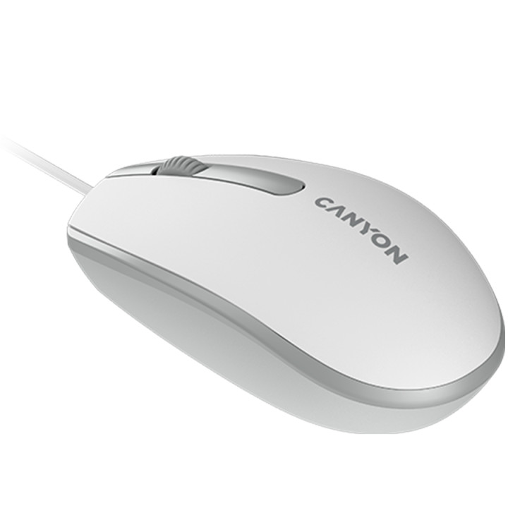 Мишка Canyon M-10, с плавен плъзгащ ефект, White grey - CNE-CMS10WG