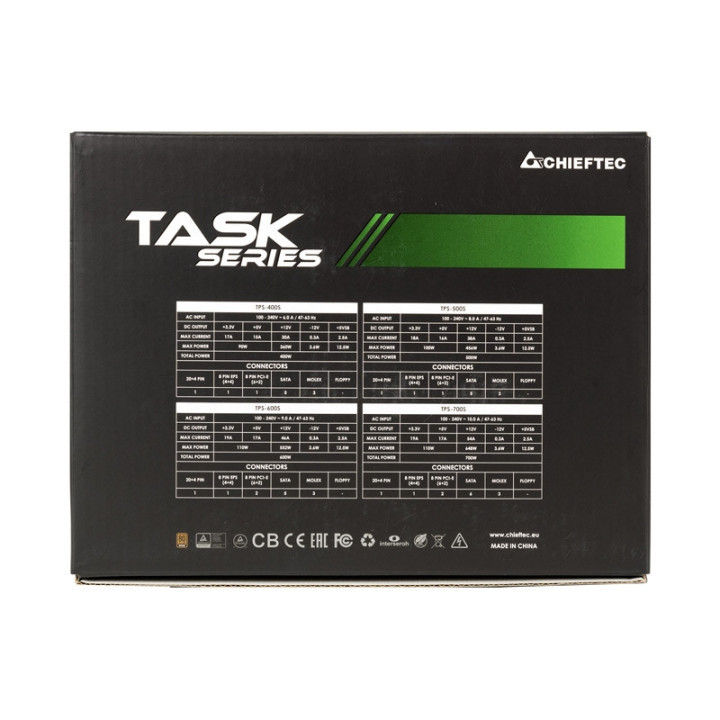 Захранване Chieftec Task TPS-500S, 500W retail