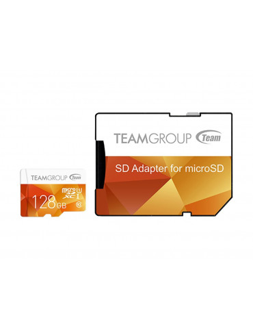 Карта памет Team Group 128GB Color microSDXC, UHS-I Class 10 SD Адаптер - TCUSDX128GUHS42