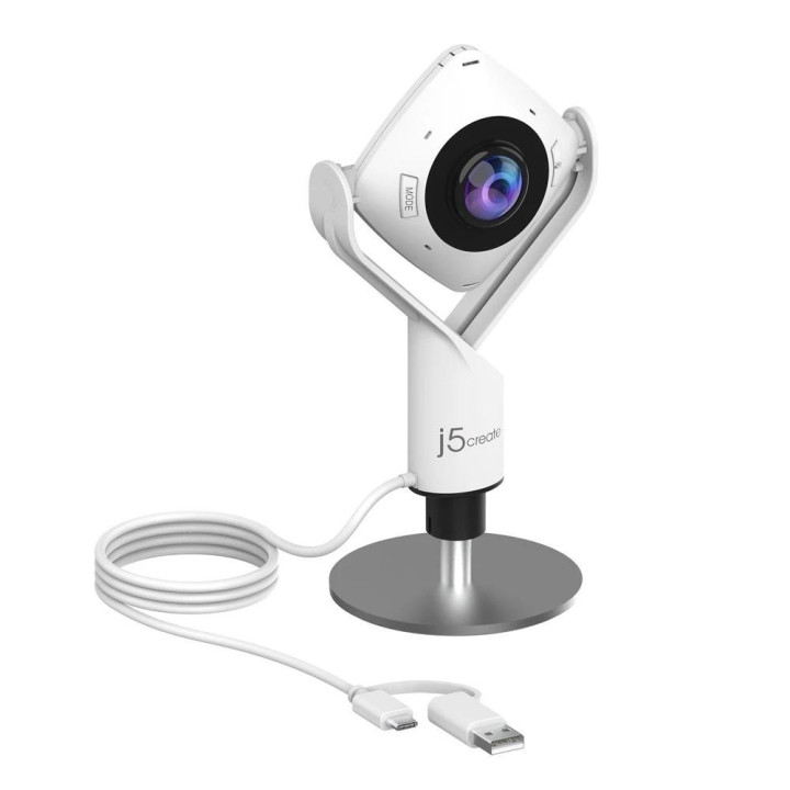 Уеб камера с микрофон j5create JVCU360, UltraHD, 360de, All Around, черен
