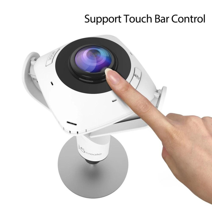 Уеб камера с микрофон j5create JVCU360, UltraHD, 360de, All Around, черен