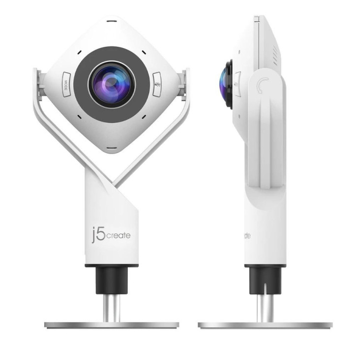 Уеб камера с микрофон j5create JVCU360, UltraHD, 360de, All Around, черен