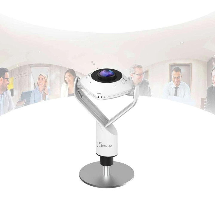Уеб камера с микрофон j5create JVCU360, UltraHD, 360de, All Around, черен