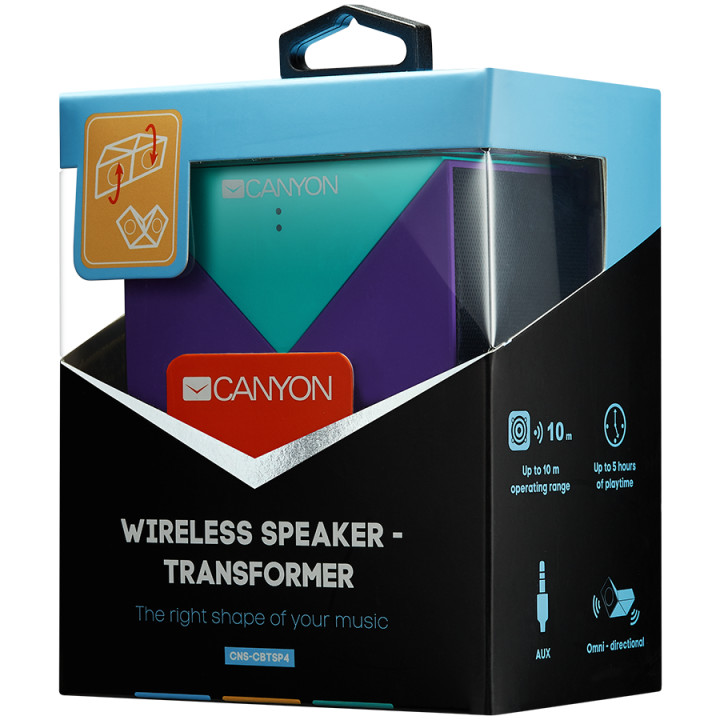 Безжична колонка Canyon CNS-CBTSP4GBL Bluetooth, blue-purple