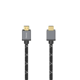 Кабел HAMA Ultra HD HDMI мъжко - HDMI мъжко, 8K, 48GB/s,метал, 2 м, позл. конектори