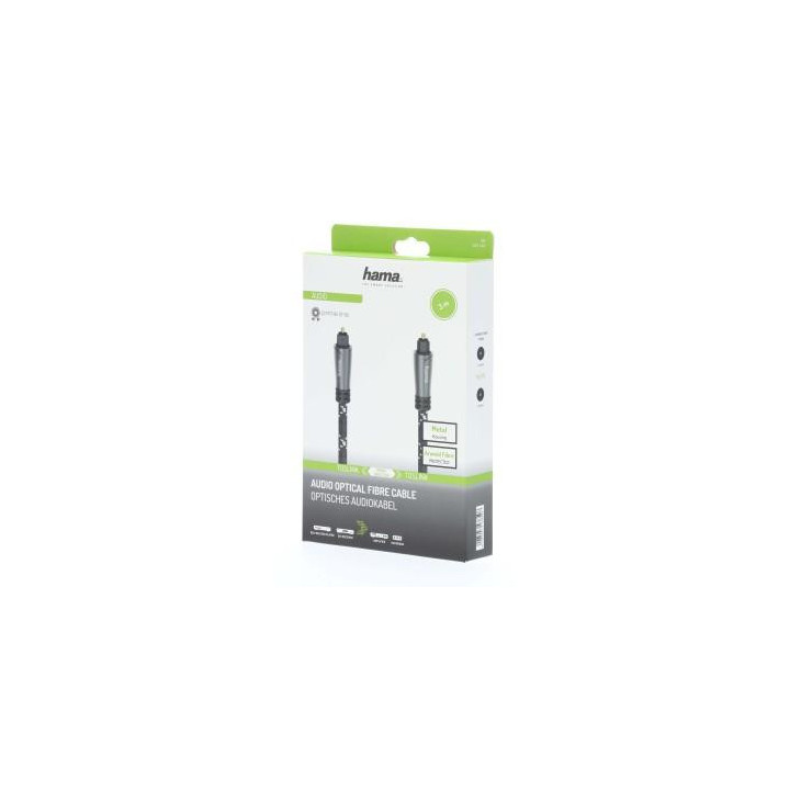 Оптичен аудио кабел HAMA ODT plug (Toslink), метал, 3 м