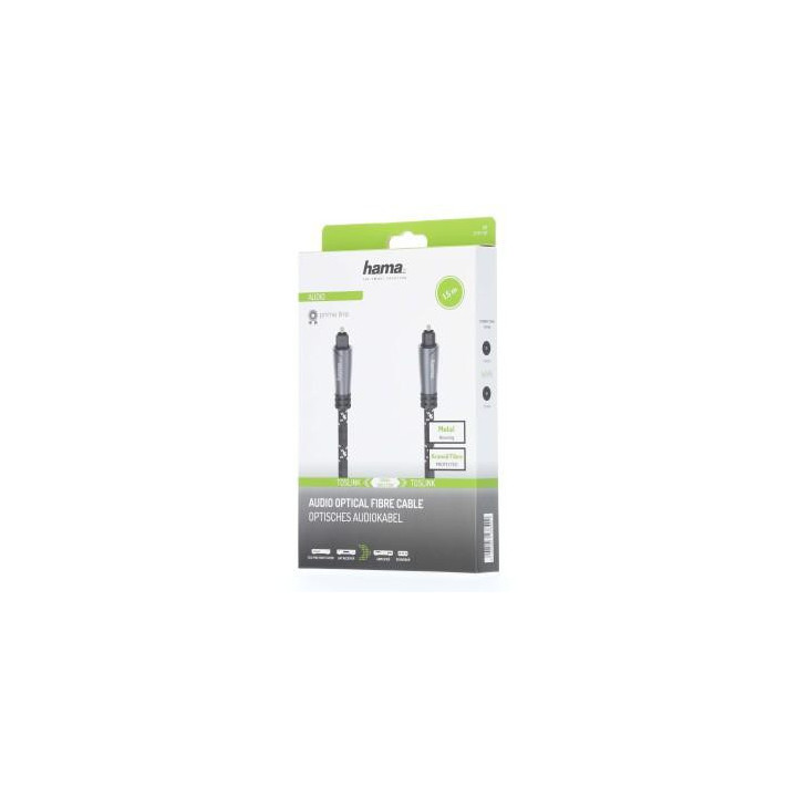 Оптичен аудио кабел HAMA ODT plug (Toslink), метал, 1.5 м