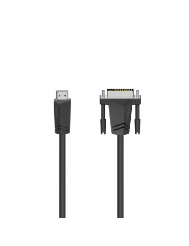 Кабел HAMA 205018 HDMI мъжко - DVI/D мъжко, 1.5 м, екраниран