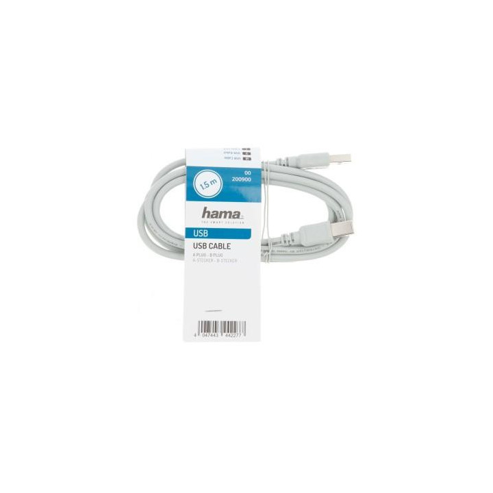 Кабел HAMA 200900 USB-A мъжко - USB-B мъжко, 1.5 м