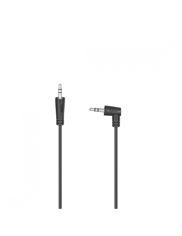 Аудио кабел HAMA 3.5мм стерео жак мъжко - 3.5мм стерео жак мъжко извит на 90°, 1,5м.