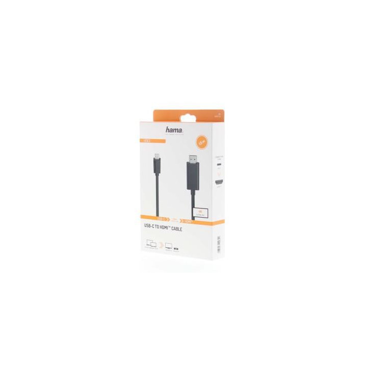 Кабел HAMA USB-C - HDMI мъжко, Ultra-HD, 4K, 3 м, 3 звезди