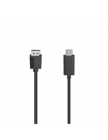 Кабел HAMA DisplayPort v.1.2 мъжко - HDMI мъжко,Ultra-HD, 4K, 1.5м