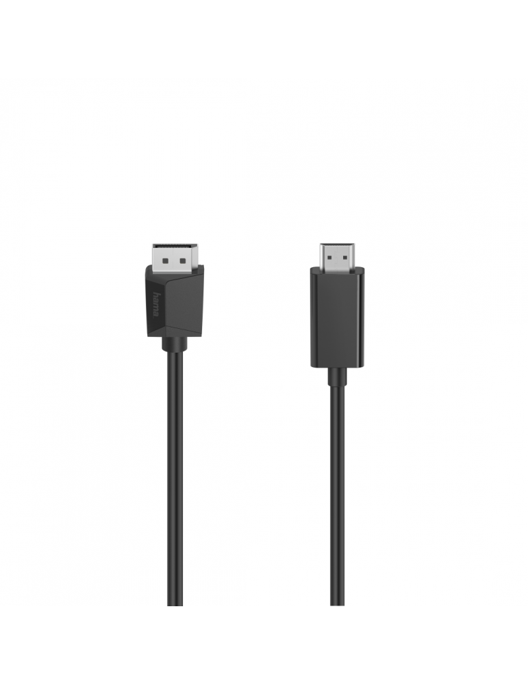 Кабел HAMA DisplayPort v.1.2 мъжко - HDMI мъжко,Ultra-HD, 4K, 1.5м