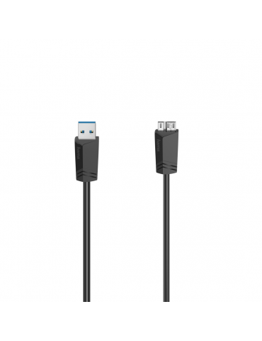 Кабел HAMA  USB 3.0 A мъжко - USB 3.0 Micro B мъжко, 1.5 м, 5Gbit/s