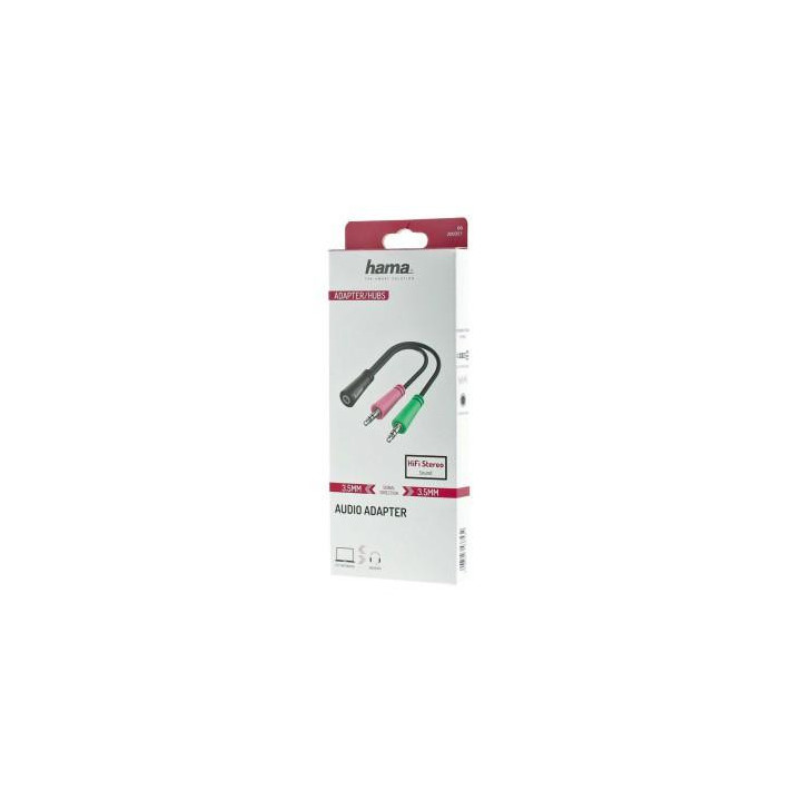 Жак адаптер HAMA 200351, 3.5 mm жак женско към 2x 3.5 mm жак мъжко