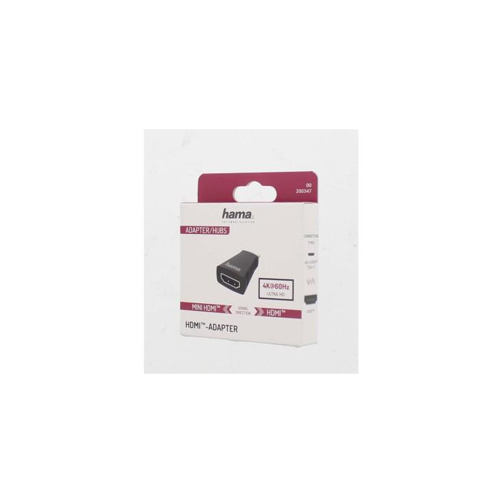 Адаптер HAMA HDMI женско- Mini-HDMI мъжко,Ultra-HD, 4K