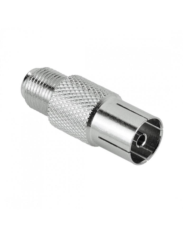 Адаптер HAMA 122488, SAT- F конектор женски - коаксиален женски, метален корпус