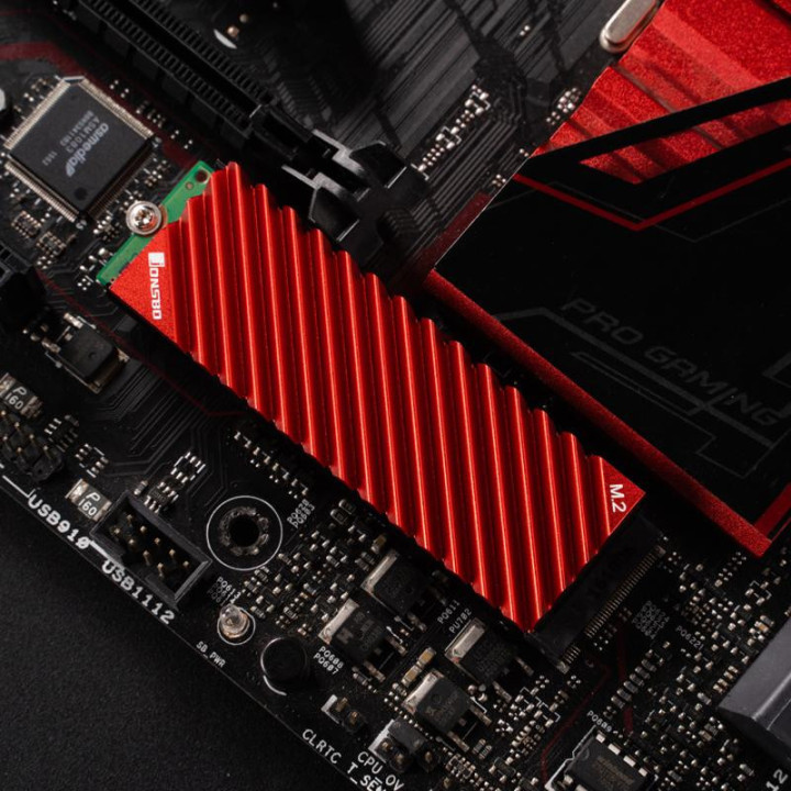 Пасивен охладител за SSD Jonsbo M.2 SSD, оребрен, червен