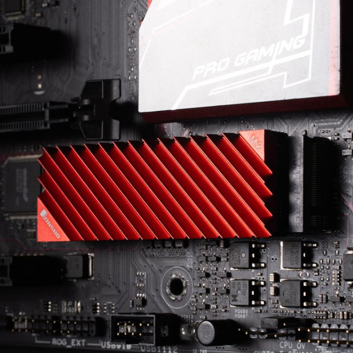 Пасивен охладител за SSD Jonsbo M.2 SSD, оребрен, червен