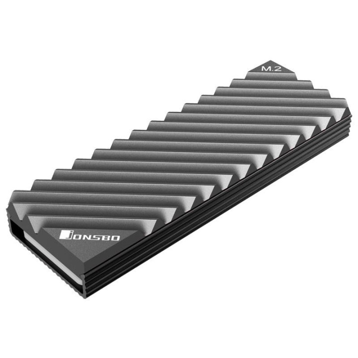 Пасивен охладител за SSD Jonsbo M.2 SSD, оребрен, сив