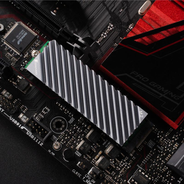 Пасивен охладител за SSD Jonsbo M.2 SSD, оребрен, сив