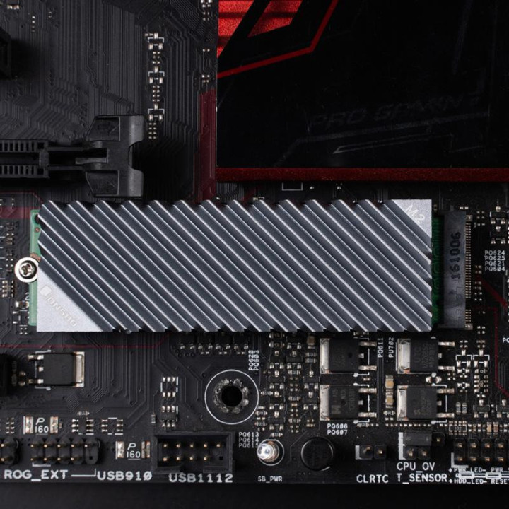 Пасивен охладител за SSD Jonsbo M.2 SSD, оребрен, сив