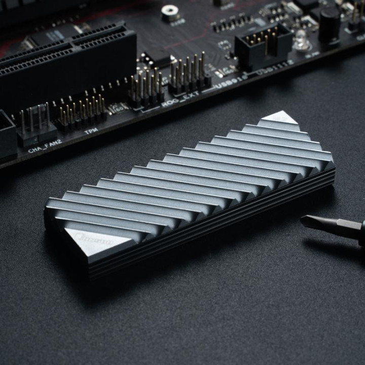 Пасивен охладител за SSD Jonsbo M.2 SSD, оребрен, сив