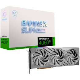 Видео карта MSI GeForce RTX 4060 Ti GAMING X SLIM WHITE 16G, 16GB GDDR6X, 128-bit