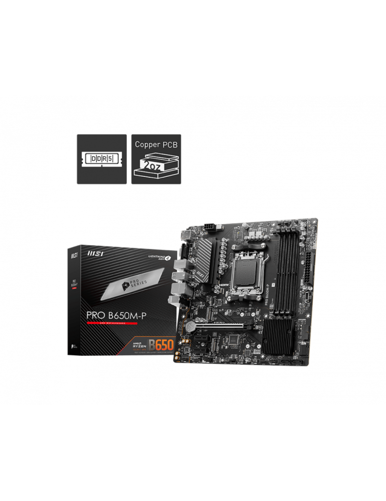Дънна платка MSI PRO B650M-P, AM5 - 911-7E27-001