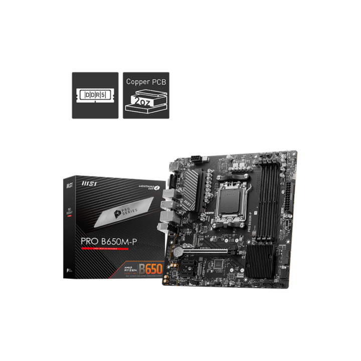 Дънна платка MSI PRO B650M-P, AM5 - 911-7E27-001