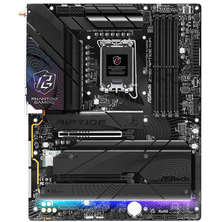 Дънна платка AsRock Z790 Riptide WiFi, LGA1700, 4x DDR5, 1x PCIe 5.0 x16, Blazing M.2, 4x Hyper M.2, Wi-Fi 7   Bluetooth 5.4
