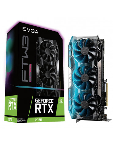 Видео карта EVGA RTX 2070 FTW3 ULTRA GAMING 8GB, 08G-P4-2277-KR