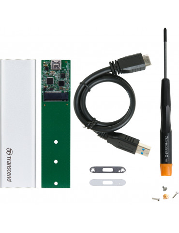 Кутия за SSD M.2 2280/2260 Transcend USB 3.1 M.2 SSD upgrade kit, Silver, TS-CM80S