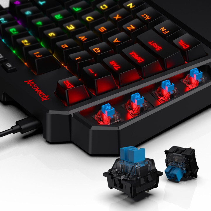 Механична геймърска клавиатура за една ръка Redragon Diti K585RGB RGB