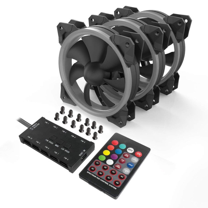 Комплект вентилатори Redragon F008 GC-F008-BK aRGB 3бр.