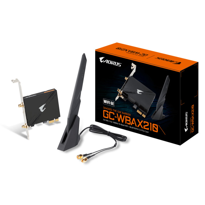 Безжична карта Gigabyte AORUS X210 Intel, WIFI 6Е 2x2 802.11ax, Bluetooth 5.2