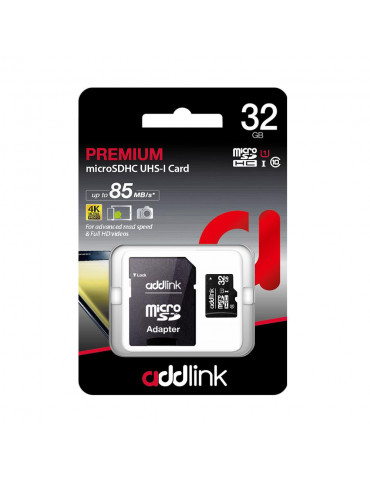Карта памет Addlink 32GB microSDXC 32GB UHS-1 Class 10 Adapter - ad32GBMSH310A