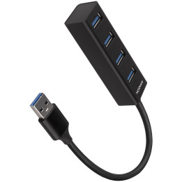 Хъб Axagon HUE-M1A 4x USB3.2 Gen 1 MINI hub, metal, 20cm USB-A cable