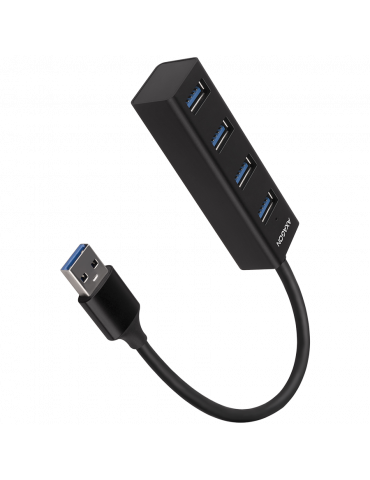 Хъб Axagon HUE-M1A 4x USB3.2 Gen 1 MINI hub, metal, 20cm USB-A cable