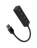Хъб Axagon HUE-M1A 4x USB3.2 Gen 1 MINI hub, metal, 20cm USB-A cable