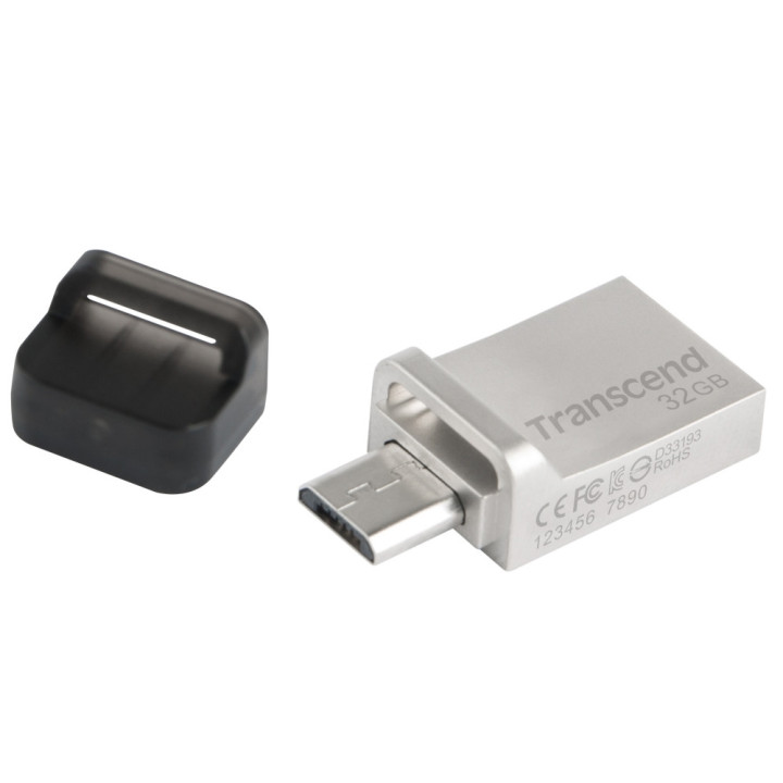 Флаш памет Transcend 32GB JF880, OTG, USB3.0, сребрист - TS32GJF880S