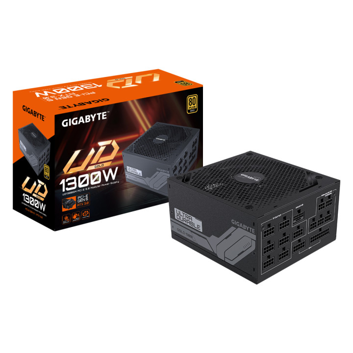 Захранване Gigabyte UD1300GM PG5, 1300W, 80  GOLD, Modular, PCIe 5.0 Ready - GP-UD1300GM PG5