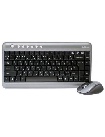 Безжичен комплект мини клавиатура и мишка A4tech 7300N, Черен
