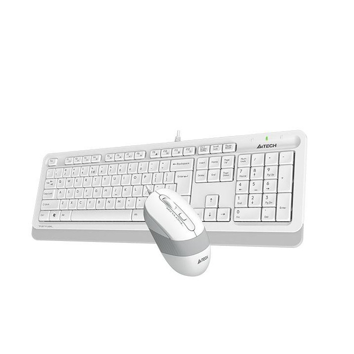 Комплект клавиатура и мишка A4tech Fstyler F1010,  USB, бял