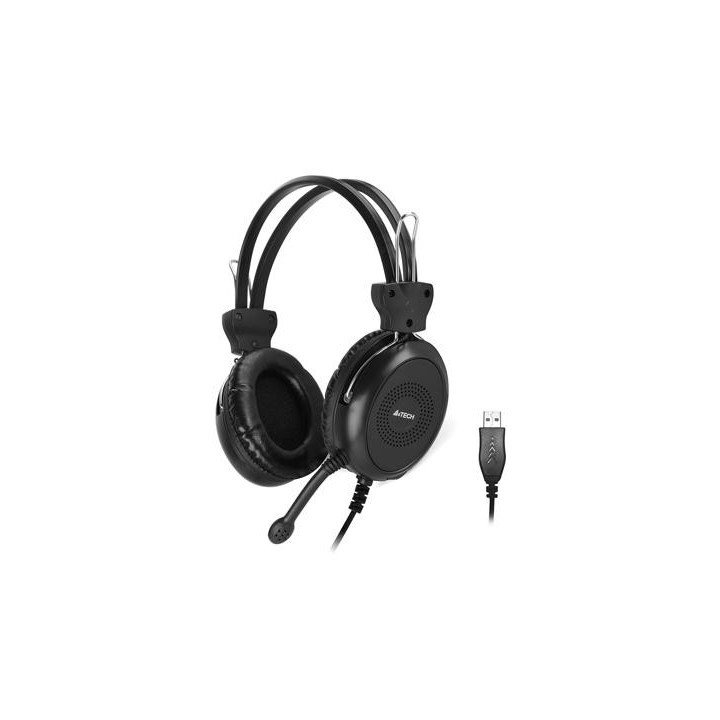 Слушалки A4tech HU-30, USB, черен