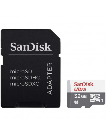 Карта памет SanDisk 32GB Ultra Light microSDHC   SD Adapter 100MB/s - SDSQUNR-032G-GN3MA