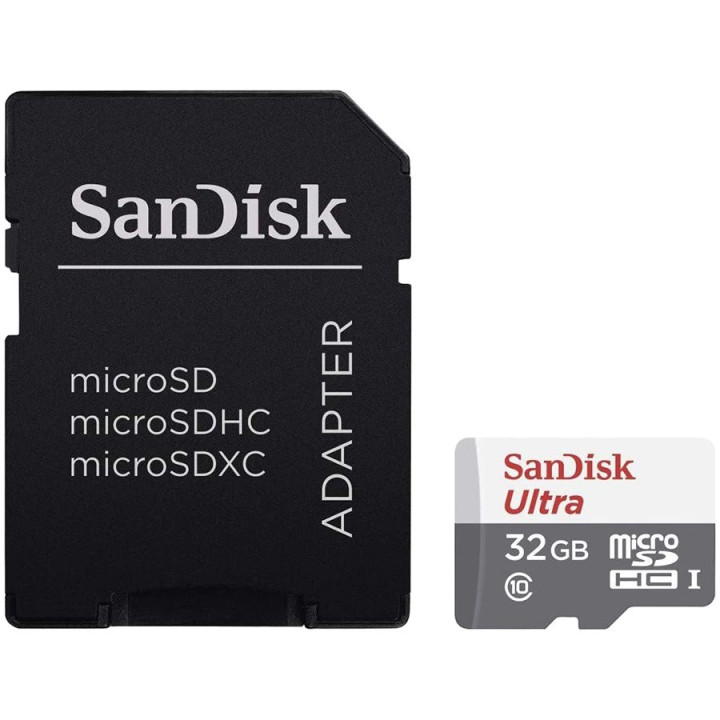 Карта памет SanDisk 32GB Ultra Light microSDHC   SD Adapter 100MB/s - SDSQUNR-032G-GN3MA