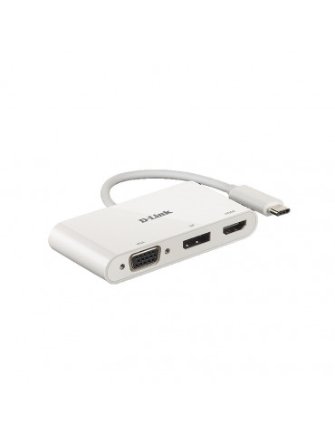 Хъб D-Link 3-in-1 USB-C to HDMI/VGA/DisplayPort Adapter - DUB-V310